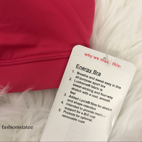 NWT lululemon boom juice energy bra pink bright - Picture 5 of 8